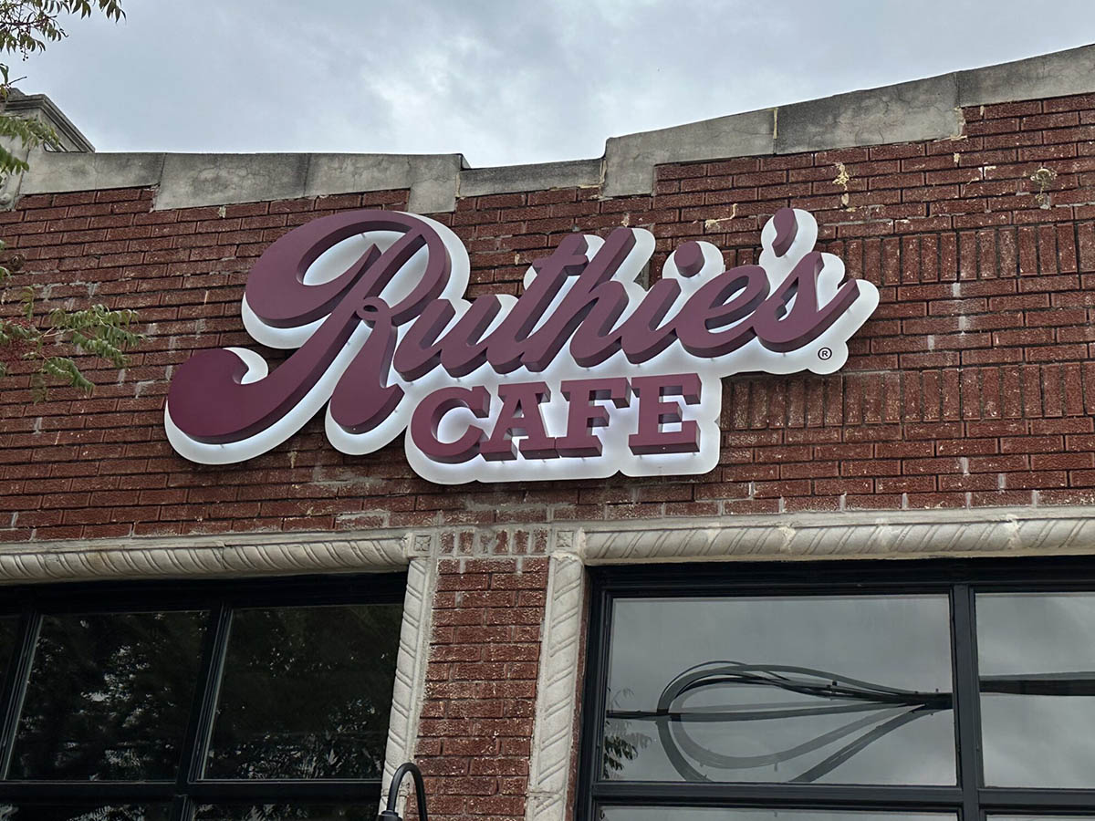 Photo of the front of the Ruthies Cafe with the logo